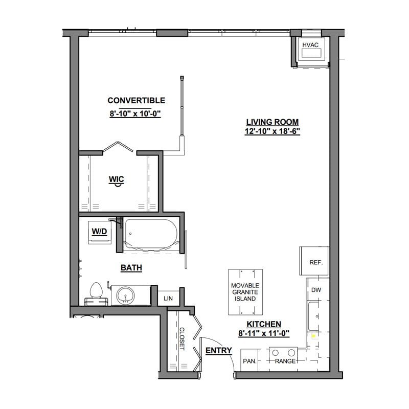 0 bedroom apartment for rent